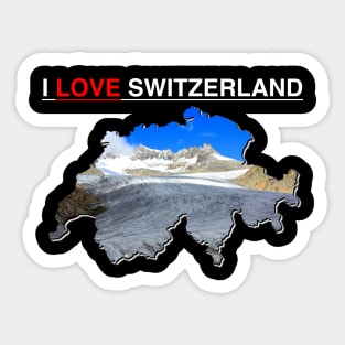 I Love Switzerland Map Rhone Glacier Sticker